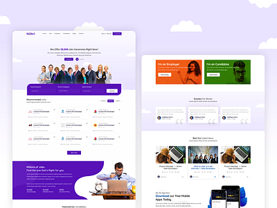 Nokri WordPress Theme Home Page Design design job application job board job listing jobs typography web web design