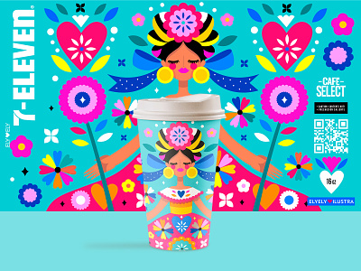 7Eleven National Holidays Edition coffee packaging illustration product design