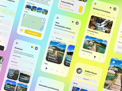 Jagoan Trip App Design - Glassmorp Mode appdesign mobile ui ui design uidesign uidesigns uiux ux uxdesigns