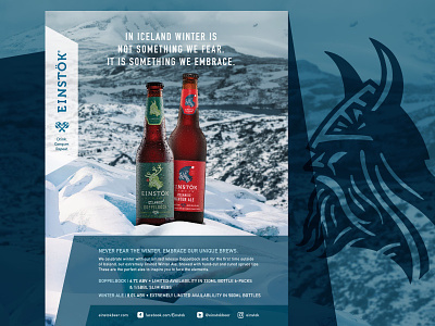 Embrace Winter with Einstok advertising art direction beer beer ad composition design graphic design layout photo manipulation photoshop print ad viking