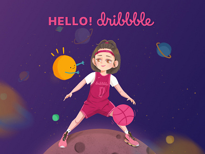 Hello Dribbble! app design illustration