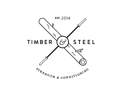 Timber & Steel barbell crossfit hipster log steel timber tree
