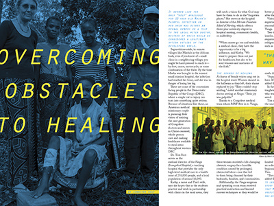 Overcoming Obstacles Article layout newsletter print