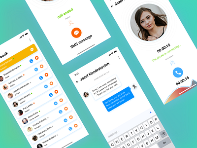 Social phone SMS switching ui ux 用户体验 界面设计