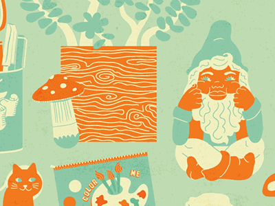 Studio Elements animals digital illustration forest gnome icons illustration pen and ink personal work retro texture vector