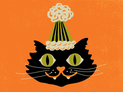 Happy Halloween! animals cat halloween hand drawn handmade illustration pen and ink retro vector