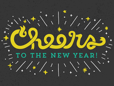 Cheers to 2014! animated gif hand drawn handmade illustration lettering line art pen and ink process sketch typography vector