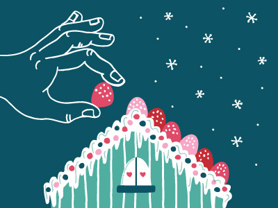 Holiday card WIP candy hand drawn handmade holiday illustration pen and ink retro snowflakes sweets vector