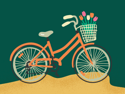 Dream bike! bike digital illustration flowers hand drawn handmade illustration pen and ink playful summer texture transportation vector