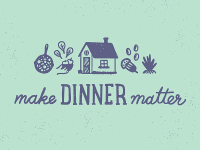 Make Dinner Matter unused concept cottage foodie hand drawn handmade illustration lettering logo logotype make dinner matter pen and ink typography vegetables