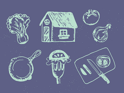 Unused rustic foodie icons cooking cottage doodles foodie hand drawn handmade icons illustration line art make dinner matter pen and ink vegetables