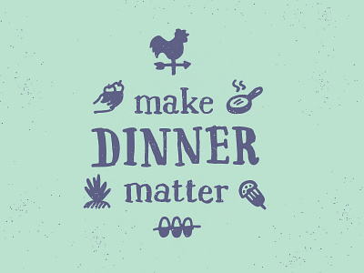 Make Dinner Matter unused concept #2 foodie hand drawn handmade icons illustration lettering logo logotype make dinner matter pen and ink typography vegetables