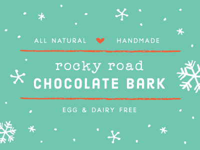 chocolate bark labels - teal