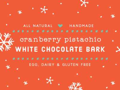 chocolate bark labels - red chocolate design hand drawn handmade holiday illustration packaging pen and ink snowflake type typography vector