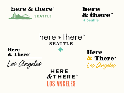 Here&There Logo Concepts branding concepts design icon identity logo logotype los angeles seattle travel typography