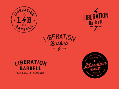 Liberation Barbell unused logo concepts branding fitness lettering liberation logo logotype script type typography