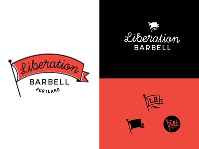 Liberation Barbell logo branding fitness lettering liberation logo logotype script type typography
