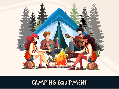 An Imaginative Camping Infographic Poster branding graphic design illustration landing page ui