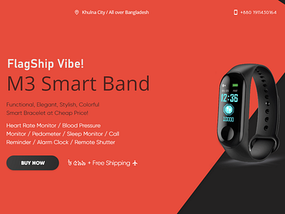 M3 Smart Bracelet - Landing Page app branding design landing page product smart watch ui web website