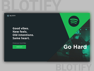 Good Vibe - Blotify app branding design good vibes illustration landing page spotify ui vector