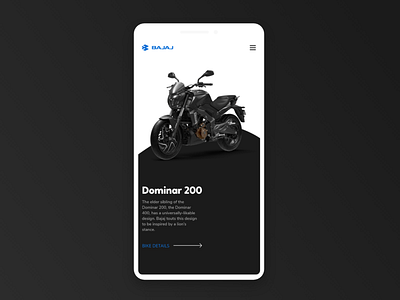 Dominar 200 - Bike Preview app bike design flat motor bike ui