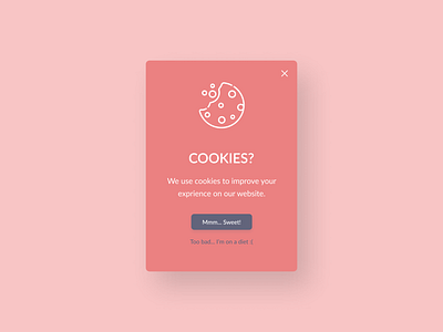 Daily UI Challenge #016 - Pop-up Message dailyui ui design