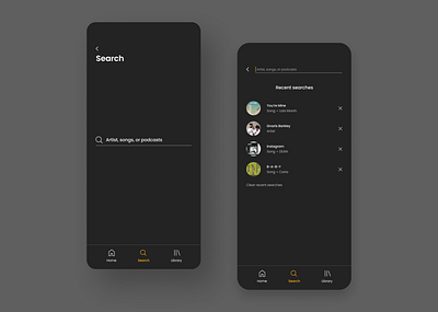 Daily UI Challenge #022 - Search 022 dailyui dark mode dark theme dark ui mobile search ui design