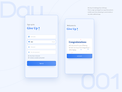 Day 001 - Sign up app design graphic design graphicdesign ui ux