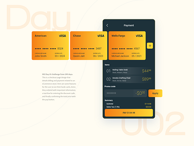 Day 002 - Payment app graphic design orange ui ux