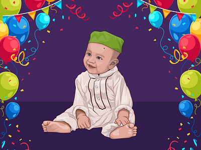 cartoon illustration of a baby