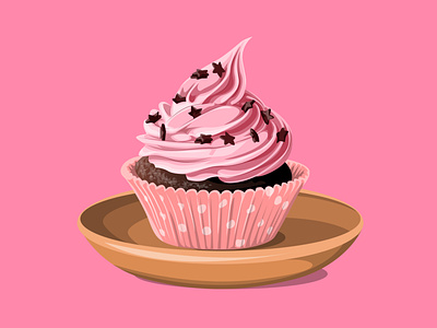 Cake illustration art background branding business cake cartoon design drawing food gift gradient graphic graphics illustration logo mascot pink portrait sketch vector