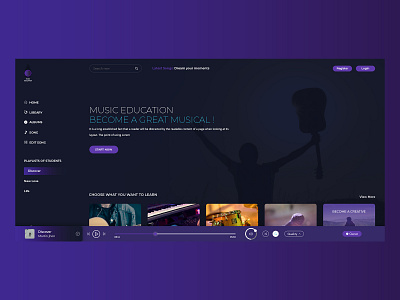 music education web app ui ux app app design app designer app ui ux branding design graphic graphic design illustration logo logo design music app ui ui ux ux web app design web developer website design website designer website developer