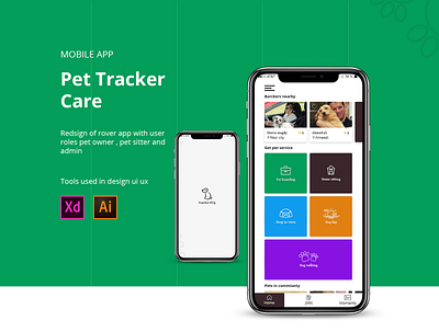 dog tracker care mobile app ui ux adobe xd app design app ui ux branding design designs graphic design illustration illustrator mobile app disgn mobile uiux ui ui ux uidesign user experience user interface ux web developer website design website developer