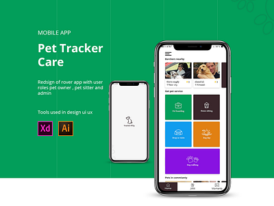 dog tracker care mobile app ui ux