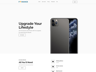 fyinance website ui ux