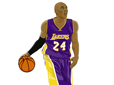 Kobe Bryant basketball basketball logo cartoon character drawing illustration portrait