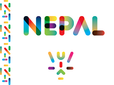 Nepal abstract branding coloful colors design designer gradient illustration logo nepal nepali type
