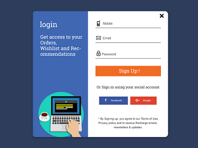 Web Login Screen login panel