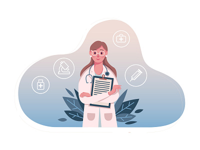 Female Doctor Illustration ai download free free download freebie illustration psd template vector