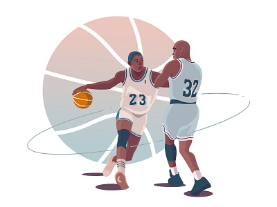 Basketball Players Illustration