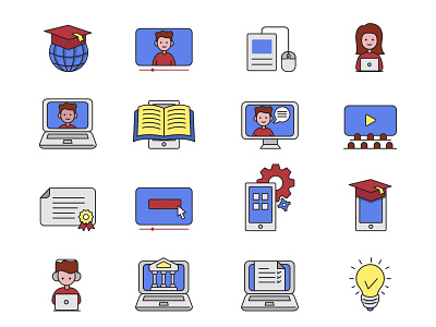 Digital Learning Icons ai download free free download free psd freebie illustration psd template vector