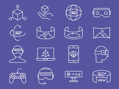 Virtual Reality Icons ai download free freebie illustration vector