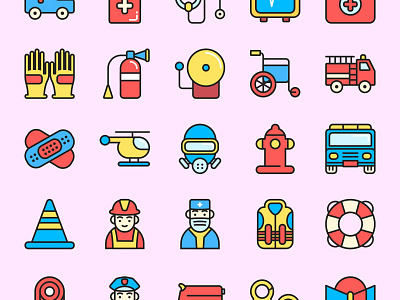 Emergency Colored Icons ai download emergency free freebie icons illustration psd vector