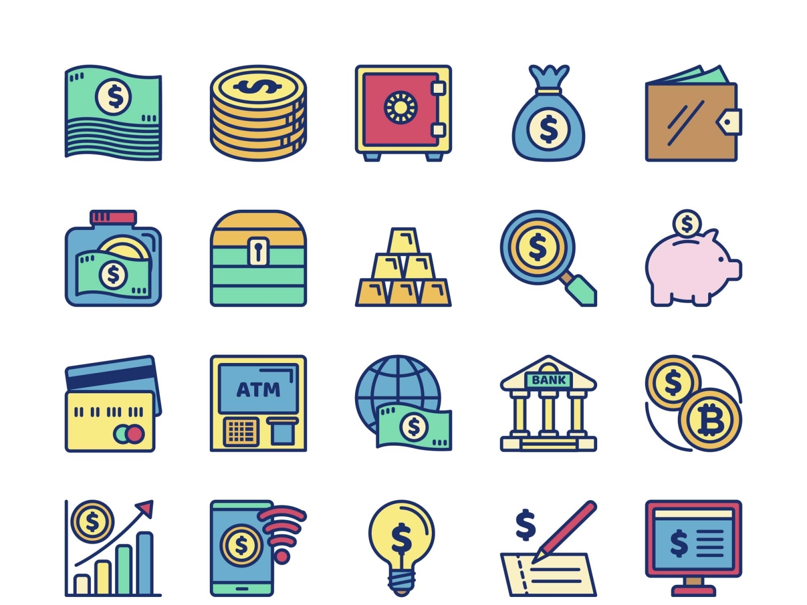 25 Money Icons by Unblast on Dribbble