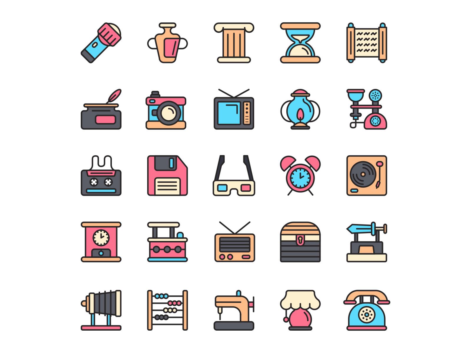 25 Antique Icon Set by Unblast on Dribbble