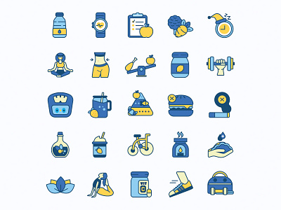 25 Healthy Life Icon set ai ai design ai download ai vector healthy icon healthy life healthy vector icon design icons download icons pack icons set illustration illustrator logo logo design symbol vector design vector download vector icon