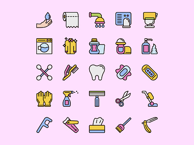 25 Hygiene Icon Set