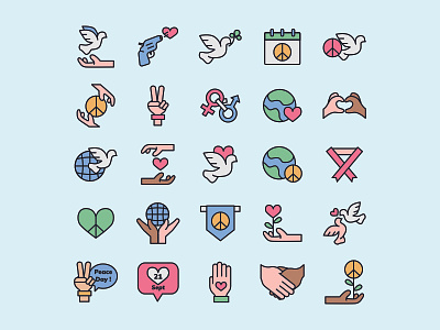 25 peace day icon set ai ai design ai vector freebie icon design icons download icons pack icons set illustration illustrator logo logo design peace day peaceday icon peaceday vector symbol vector design vector download vector icon