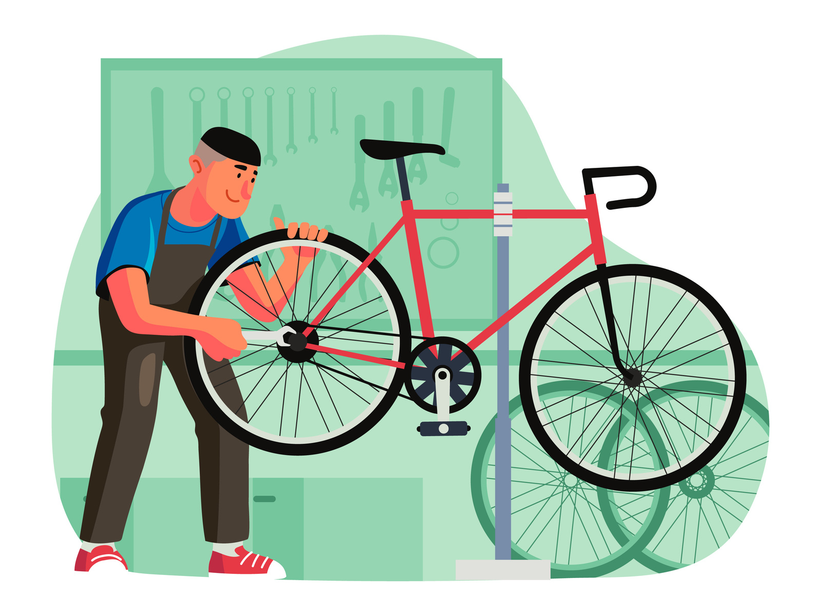 Bicycle Mechanic Illustration by Unblast on Dribbble