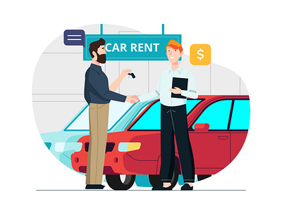 Car Rent Illustration car rent car rent illustration cartoon cartooning character character design freebie illustration illustrator vector vector design vector download vector illustration